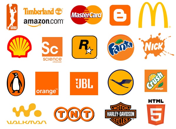 logotipos famosos de color naranja