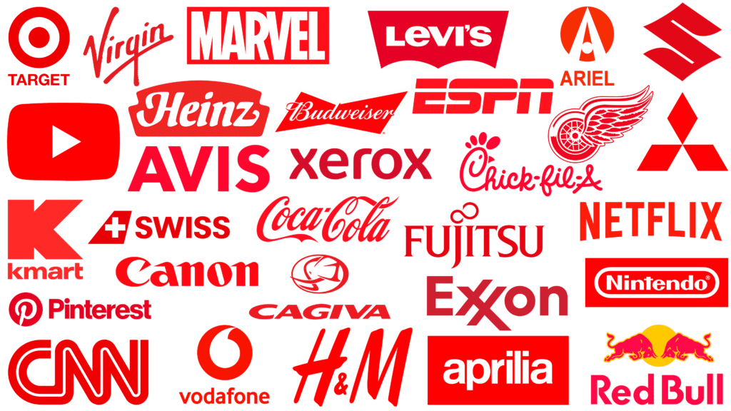 logotipos famosos de color rojo