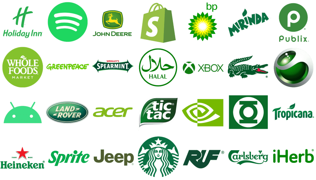 logotipos famosos de color verde
